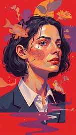 Modern Surrealist Sculpture of a Woman with Fish by Digital Picture Art