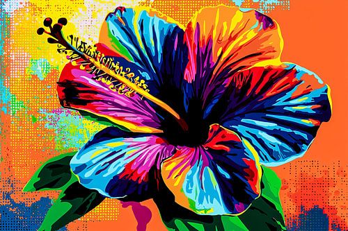 Hibiscusbloem in levendige kleuren