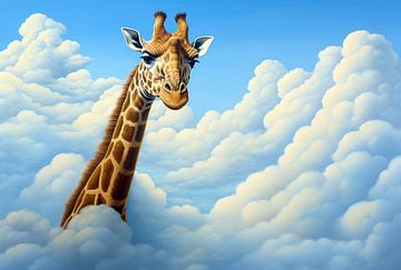 Safari in de hemel: Een surrealistisch giraffenavontuur van Vincent Monozlay
