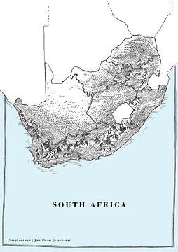 Kaart van Zuid-Afrika van Diane Shearer