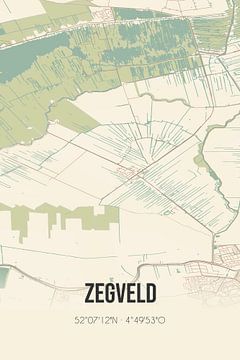Vintage landkaart van Zegveld (Utrecht) van Rezona