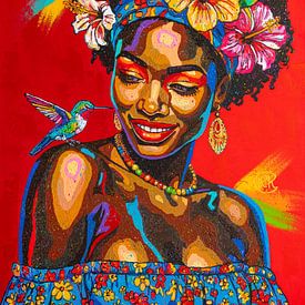 Portrait : Un moment de bonheur sur Happy Paintings / Renata Rolefes Art