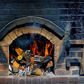 Fire in the oven by Leopold Brix