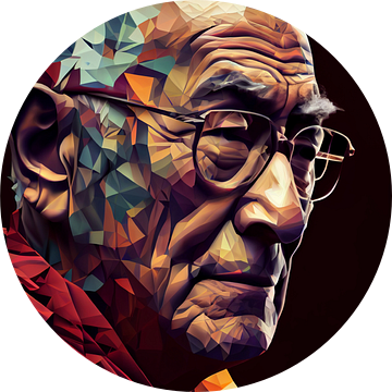 Dalai Lama Laagpolig van WpapArtist WPAP Artist
