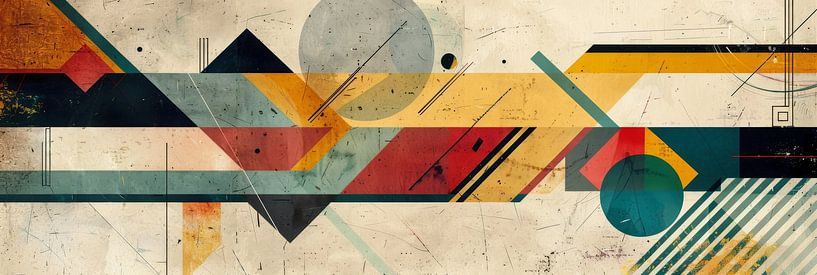 Geometric harmony - abstract composition in earth tones by Poster Art Shop