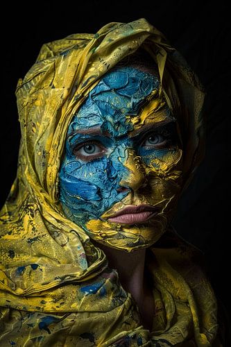 schilderachtig vrouwenportret met bloemen