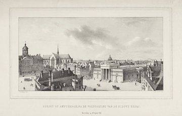 Willem Hekking jr., View of Amsterdam with the Stock Exchange by Zocher, 1835 - 1845 by Atelier Liesjes