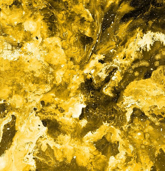 Feuer im Universum in Gelb von KW Malerei