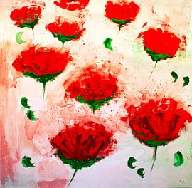 Rotes Mohnblumenfeld von Klaus Heidecker