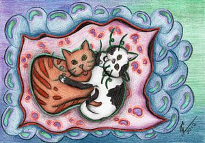 Kleurrijke kattentekening von Gabi Gaasenbeek