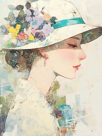 Femme au chapeau fleuri sur La collection ARTEO