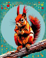 Pelziger Akrobat - Pop Art Eurasisches Rotes Eichhörnchen Designs