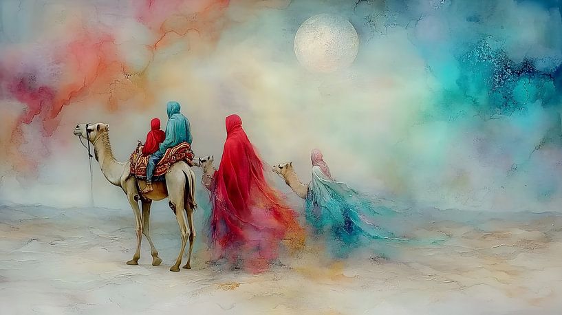 Bedouins in the desert by Heike Hultsch