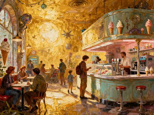 Golden hours at the ice cream parlour