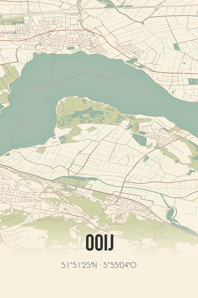 Carte ancienne de Ooij (Gueldre) par Affiches de lieux