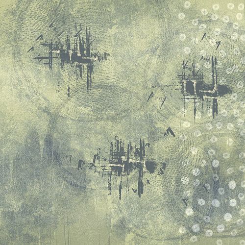 Composition de plans organiques et de cercles dans les tons de vert