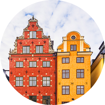 Historische gebouwen in het oude centrum van Stockholm, Zweden