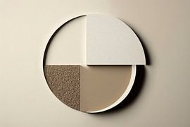 Abstract circle in shades of brown by Digitale Schilderijen