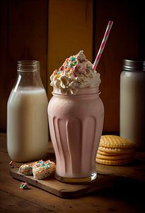 Verführerischer Milchshake Erdbeere