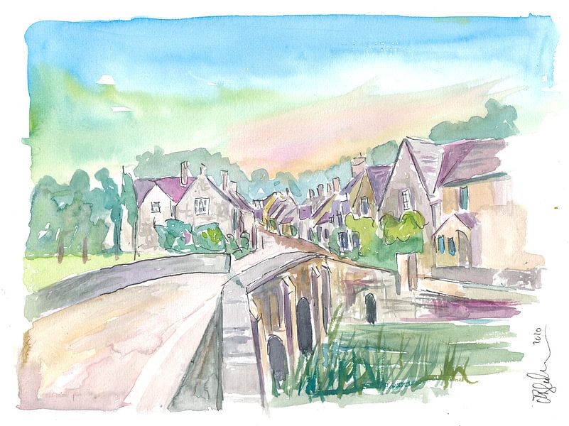 Castle Combe Cotswolds Brücke und Straße in England von Markus Bleichner