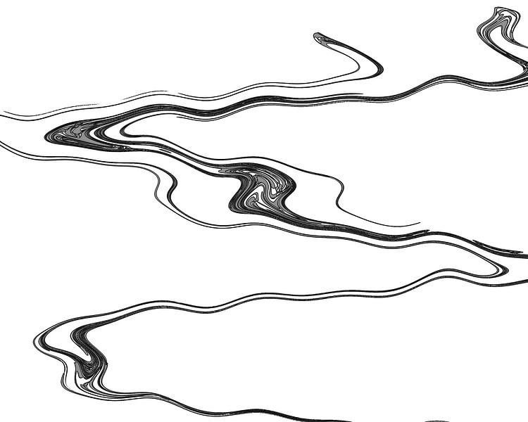 noir et blanc abstrait minimaliste artwork numérique par Naomi van Mierlo