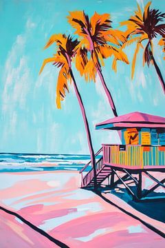Strandhuis Palmen van Poster Art Shop