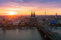 Sonnenuntergang Köln von Sake van Pelt Miniaturansicht