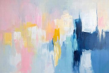 Abstracte kleurenpracht - zachte tinten van Poster Art Shop