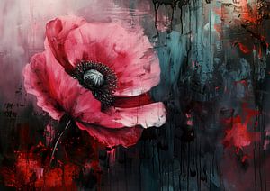 Couleur et texture du coquelicot sur Dakota Wall Art