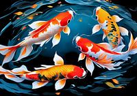 Peinture de poissons koï