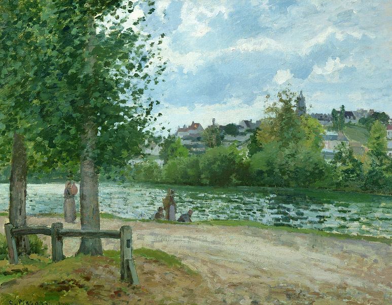 Camille Pissarro,The banks of the Oise at Pontoise by finemasterpiece