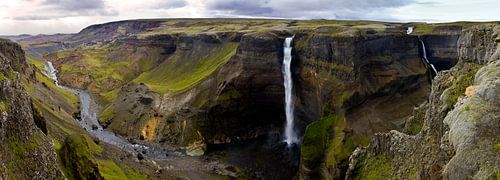 Panorama Háifoss cascade 1/2 en Islande