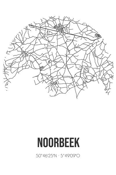 Noorbeek (Limburg) | Map | Black and white by Prints of Place