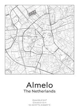 Stads kaart - Nederland - Almelo van Ramon van Bedaf