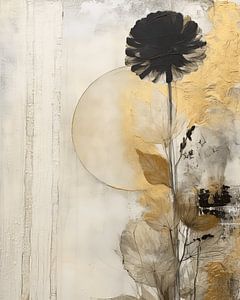 Landschaft im Mixed-Media-Stil mit goldenen Akzenten