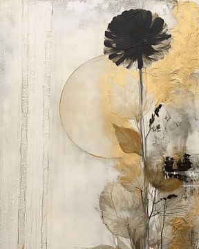 Landscape in mixed media style with gold accents by Studio Allee