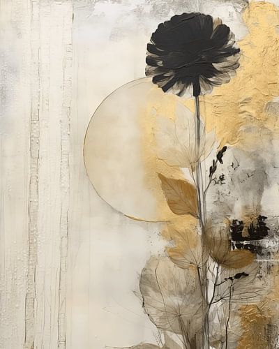 Landschaft im Mixed-Media-Stil mit goldenen Akzenten