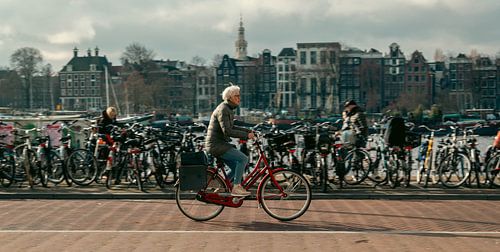 Traversée d'Amsterdam à vélo