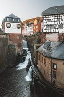 Saarburg town centre during sunset