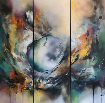 3 Piece Painting | Abstract Painting | Living Room Painting by AiArtLand