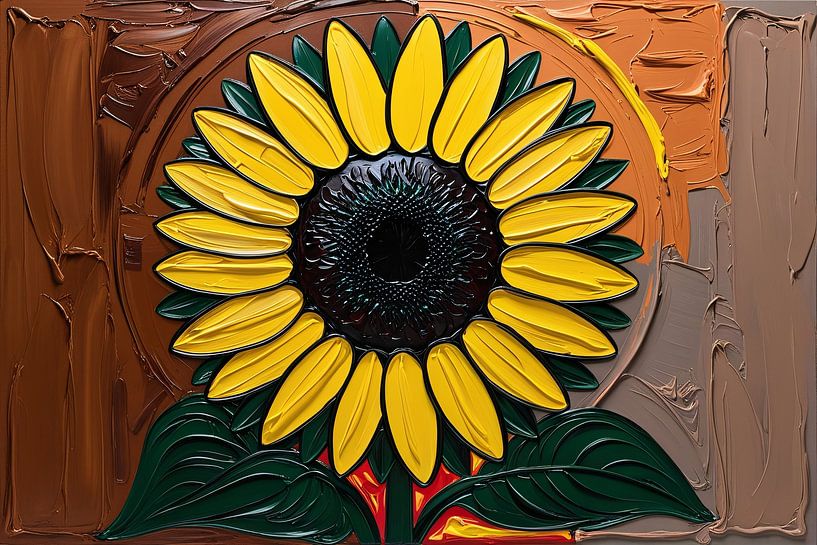 Modern sunflower in bright colours by Art & Soul Creations