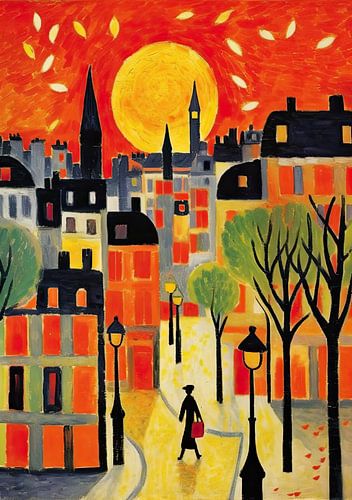 Stad Poster Kunst Print Schilderij Muur Kunst