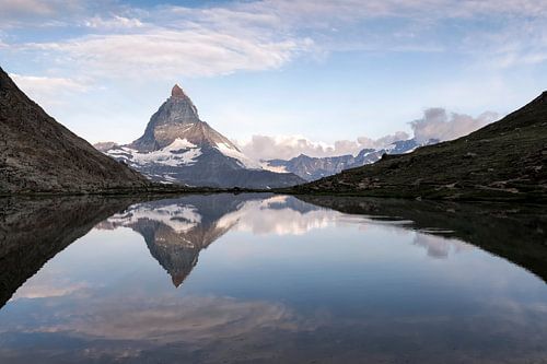 Matterhorn reflectie Riffelsee bij zonsopgang