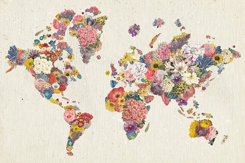 Botanical Floral Map Light, Wild Apple Portfolio