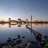 L'heure bleue à l'écluse d'Amerongen-Maurik sur Moetwil en van Dijk - Fotografie
