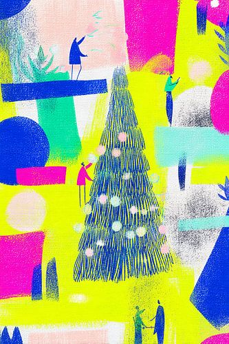 Vibrant Abstract Weihnachtsbaum Illustration von Mosaic Dialogue