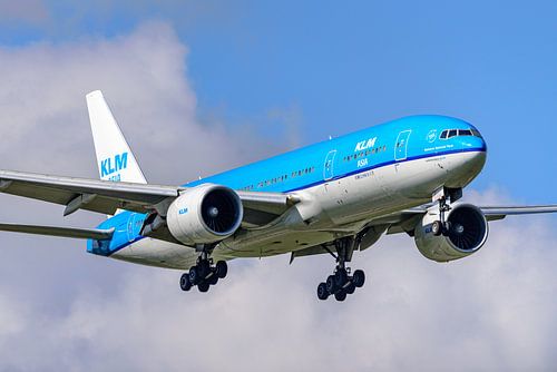 Landende KLM Boeing 777-200.