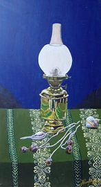 Stilleven met olielamp by henry de haan