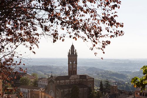 Zicht op Monforte d'Alba in Italië. (II)