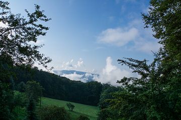 Morgenstimmung im Schwarzwald im Herbst mit blauem Himmel von adventure-photos
